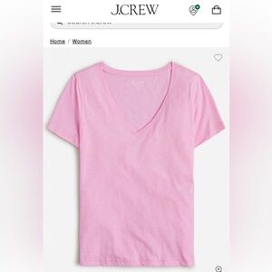 J. Crew Soft Pink Short Sleeve V-Neck Tee